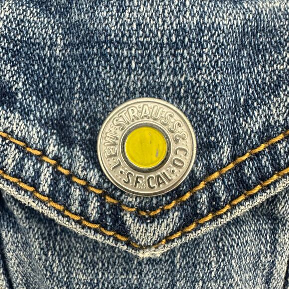 Levi Strauss & Co. Denim Jacket Womens Small Medium Blue Stretch Y2K Classiccore - Picture 5 of 8
